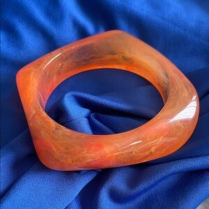 Mango Orange Swirl Resin Bracelet